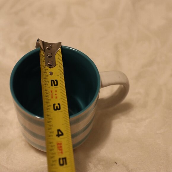 Set of Two Striped Boston Warehouse Trading Corp. stacking mugs blue and white - Picture 7 of 8